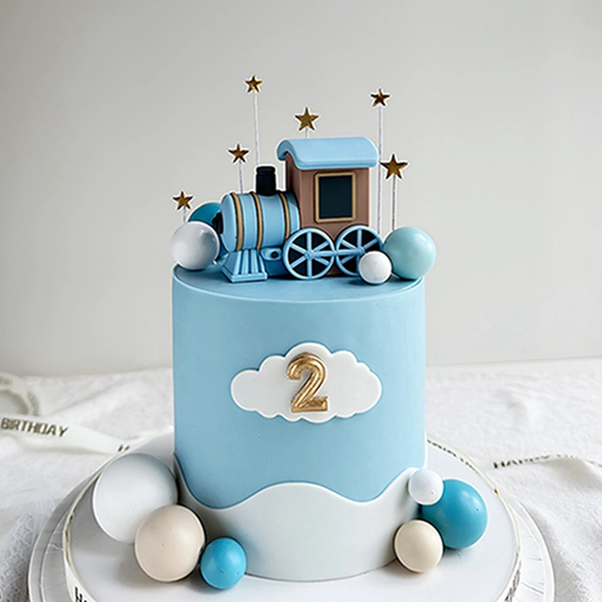 Cartoon Kleine Zug Thema Kuchen Dekoration Requisiten Mädchen Junge Baby Dusche Geburtstag Party Kuchen Zubehör Weihnachten Kuchen Dekorieren – Detail 4