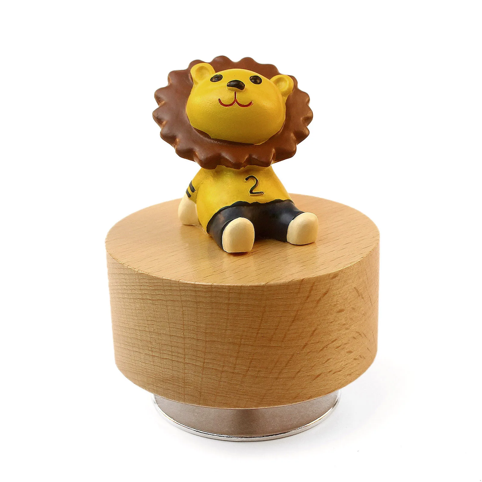 Rosiking Wooden rotating music box animal theme cute desktop ornaments You are my sunshine For Children Christmas Birthday Gifts 2