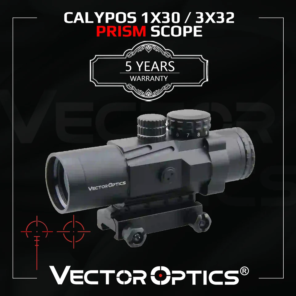 Vector Optics Calypos 1x30/3x32 Prism Riflescope CQB Style Fits