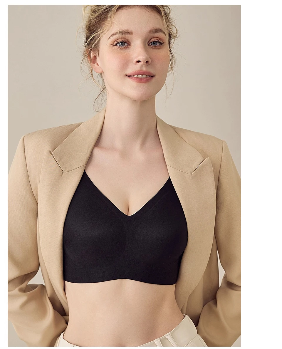 FallSweet Women Push-Up Seamless Bra Plus Size Wireless Bralette Adjust Straps Full Cup Breathable Lingerie Intimates Underwear