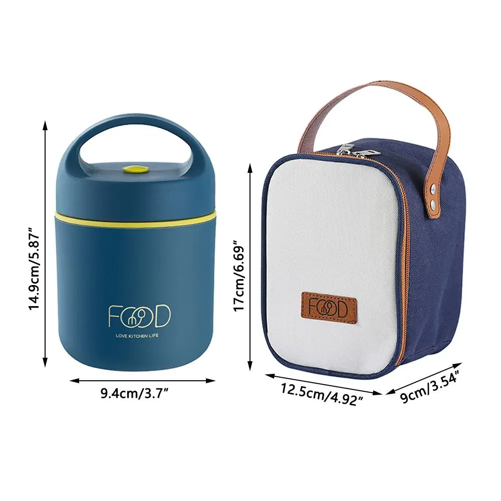 Durable Stainless Steel Soup Cup Thermal Lunch Box Insulated Lunch Bag Food Container Vacuum Cup for Student Kids Office Worker