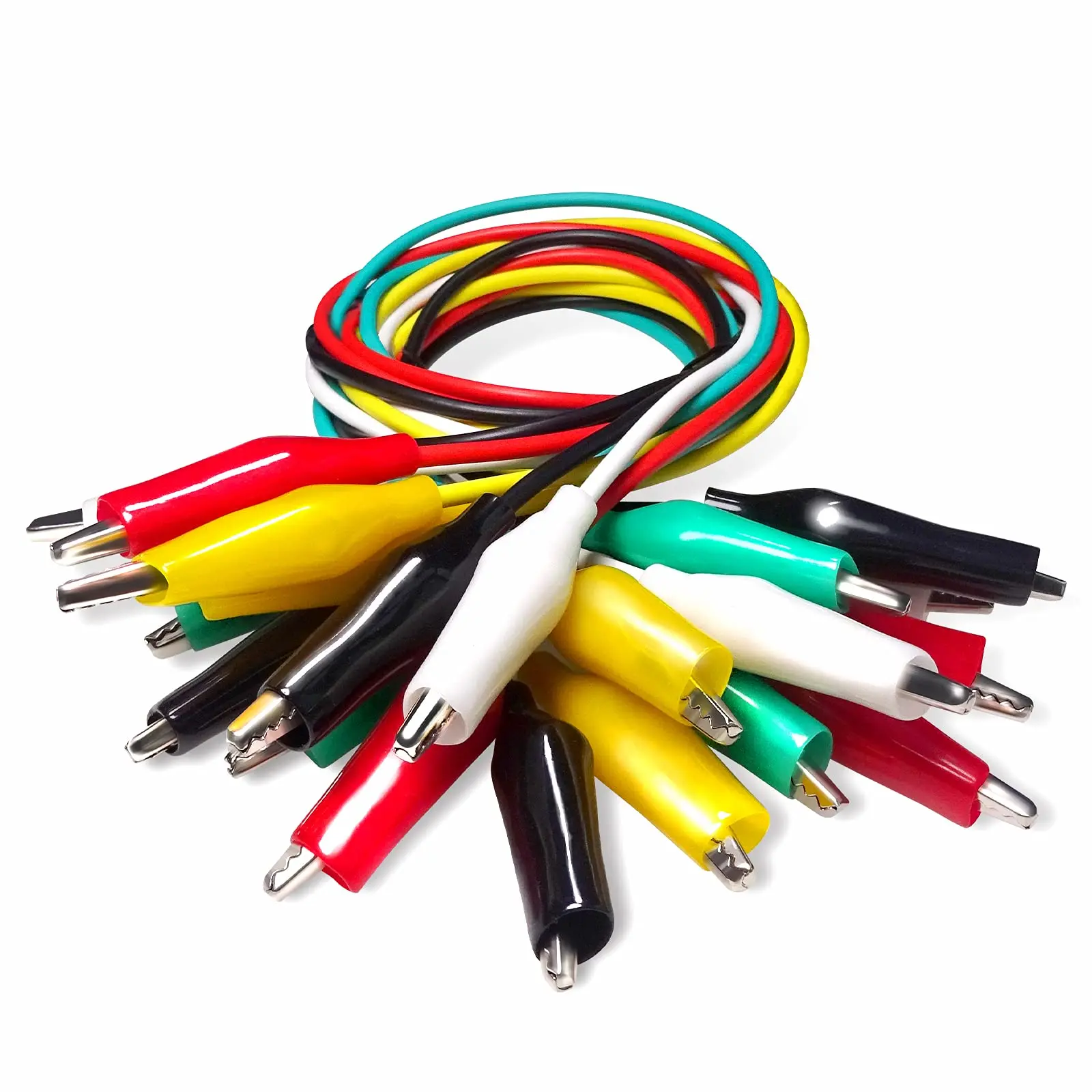 Color Alligator Clips Probes 10PCS for Electrical Testing Dual Ended Insulators for Circuit Connection 28mm35mm45mm