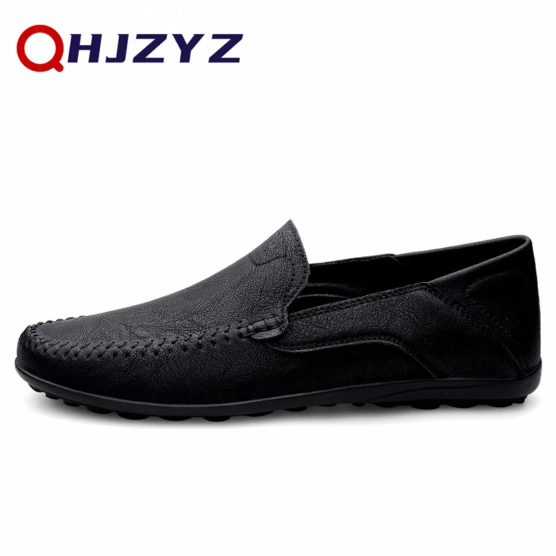 Genuine Leather Men Shoes Casual Formal Mens Loafers Moccasins Luxury Brand Italian Breathable Slip on Male Boat Shoe Size 46 47 2