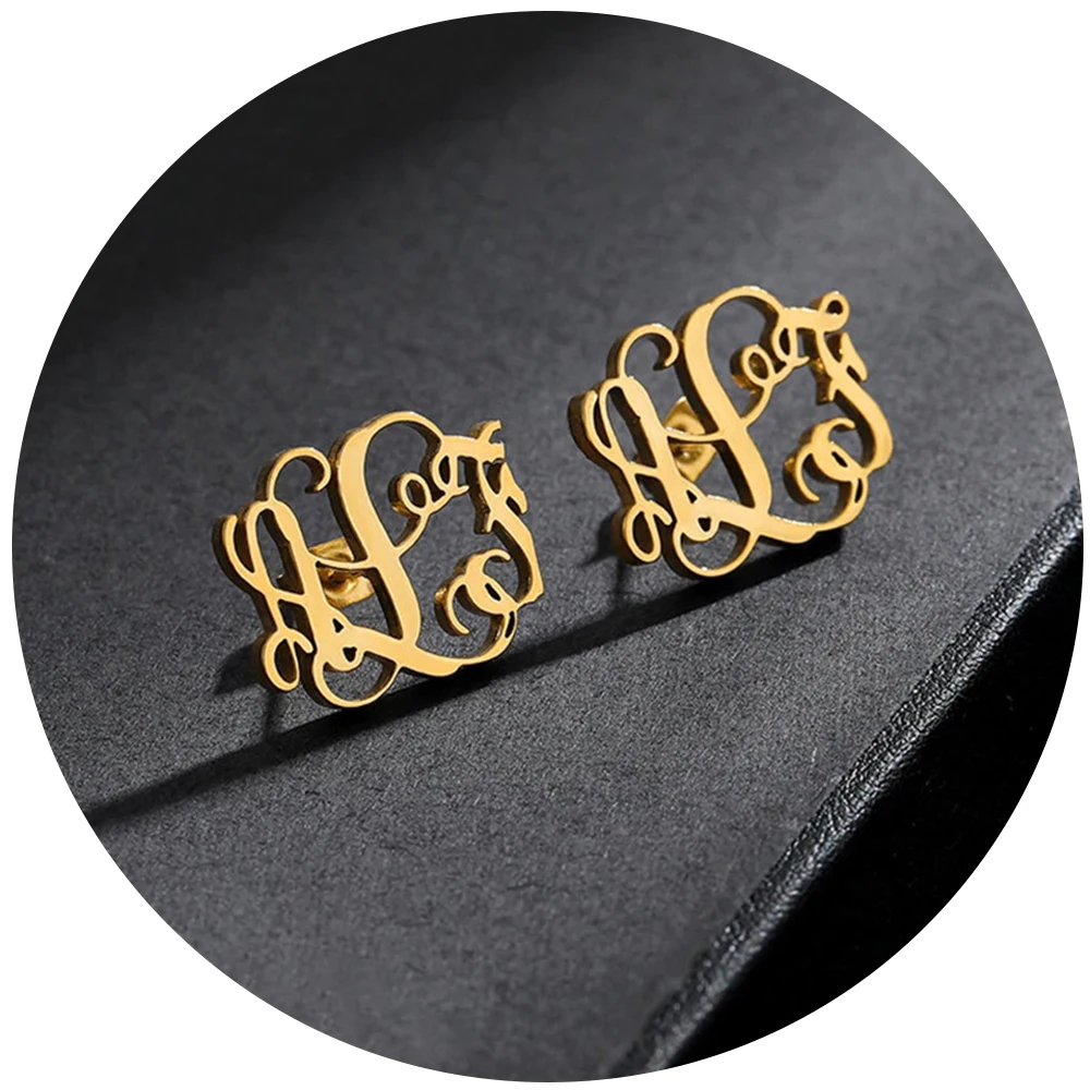 

Женские серьги-гвоздики из нержавеющей стали, с именем