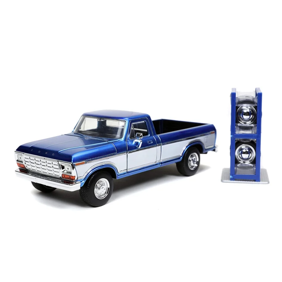 Jada Toys Just Trucks 1:24 1970 Ford F-150 with Rack Die-cast Car Candy Blue, Toys for Kids and Adults Collectibles