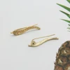 Boucles d'oreilles en forme de feuille pour femmes, 1 paire, dorées, faites à la main, délicates, Chic, manchette sur chenilles, bijoux pour un usage quotidien, Occasions formelles