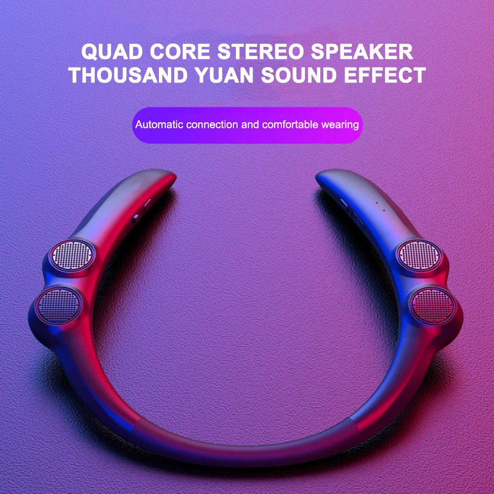 Wearable Bluetooth-compatible Speaker Hang Neck Wireless Subwoofer Sound Box bluetooth speaker portable speaker mini bluetooth speaker audio speaker tweeter speaker bass speaker hifi speaker neckband speaker