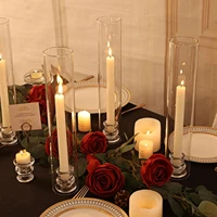 20pcs transparent candle holder, hurricane glass candle holder, used for decorating the center of the dining table, wedd 3