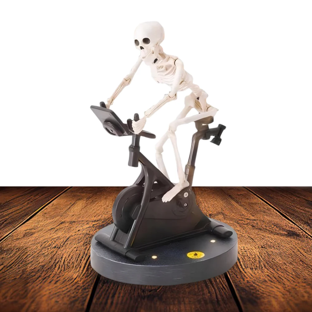 Resin Skeleton Riding Bike Halloween Decoration