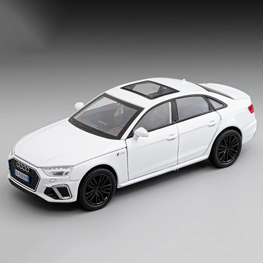 Alloy Diecast Miniature Toy Car with Opening Doors, Sound, Light, and Pull-Back Action