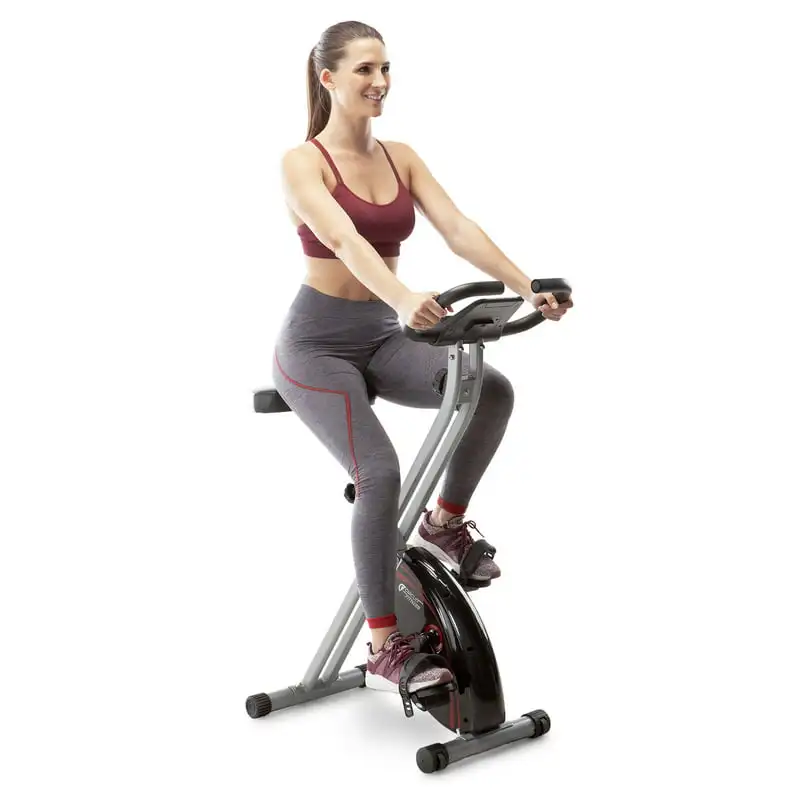 

Folding Upright Exercise Bike with Adjustable Resistance AMZ-150BK