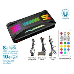 RGB Cooling Fan with Smart Remote Control (Black)