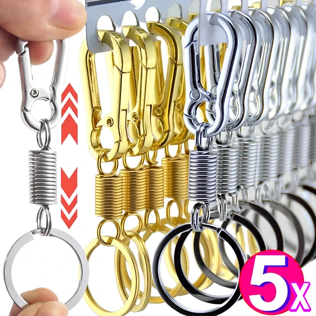 Stainless Steel Carabiner Clip Key Ring Clips Self Retractable Key Chains  Holder Heavy Duty Carabiner Key Chain Clips Anti-Lost - AliExpress