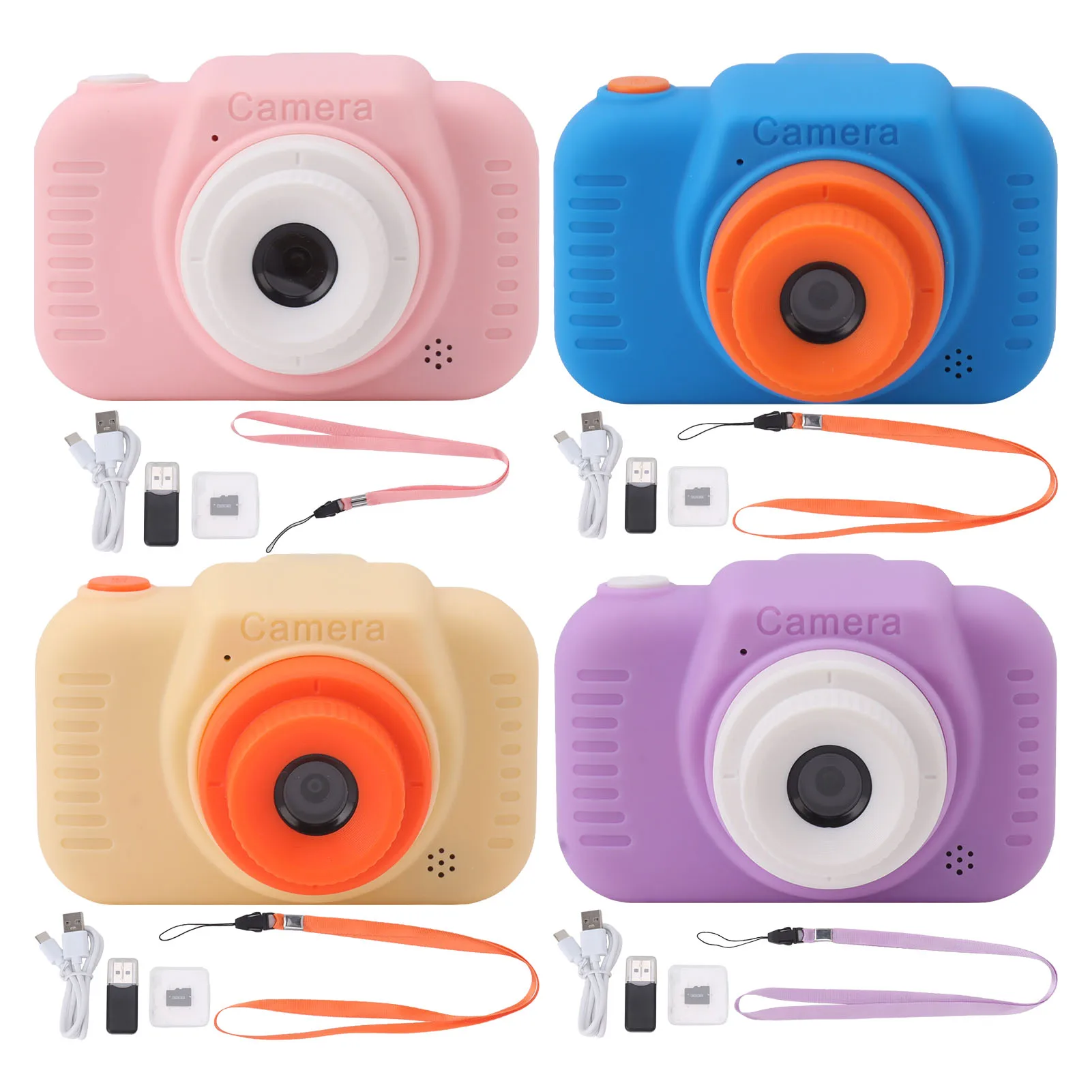 Kids Digital Camera with 32G Card High Definition Dual Lens 1080P 8X Zoom USB Rechargeable Children 8mp 4k wifi ip camera dual lens 8x digital zoom ai human tracking ptz speed dome camera outdoor cctv video surveillance camera