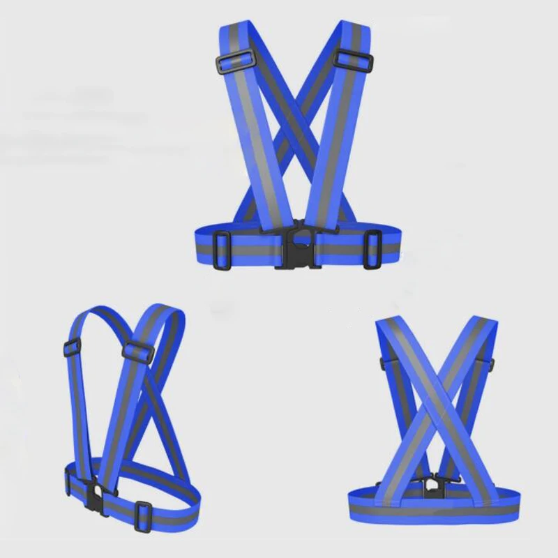 4CM Elastic Belt Reflective Buckle Traffic Safety Harness High Elasticity Breathability Adjustable Night Running Protection