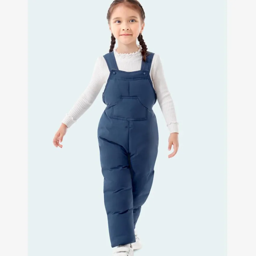

Baby Boys Girls Winter Down Pants Children Thicker Warm Overalls Toddler White Duck Down Jumpsuit Kids Warm Trousers A1757