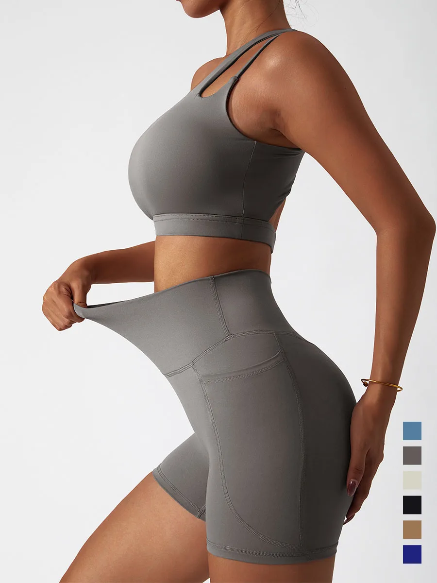 女性のスポーツウェアセット,女の子のシームレスなリブ付きの白いヨガ