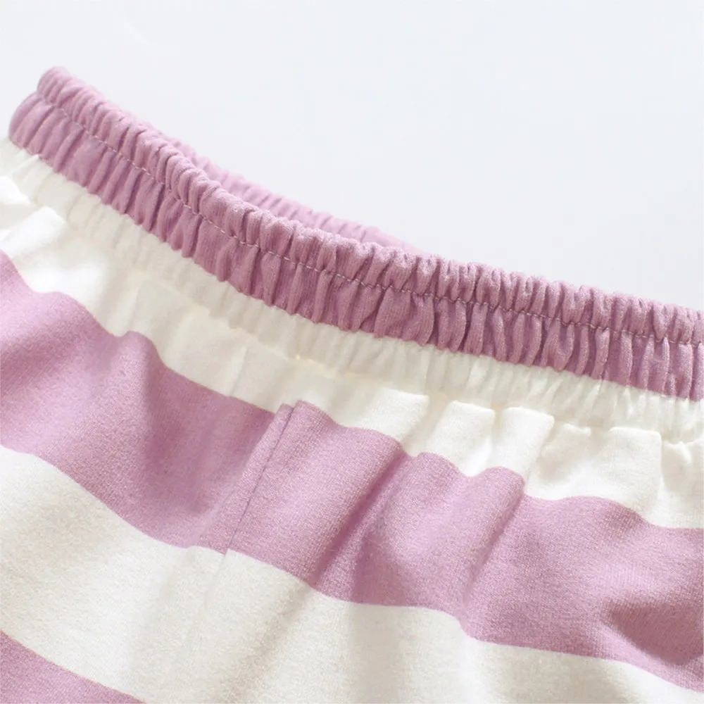 2Pcs Summer Set Tracksuit Kids Purple Clothes Sets Baby Girls Cartoon Sunshine Children Tops+Pants Clothes Cotton