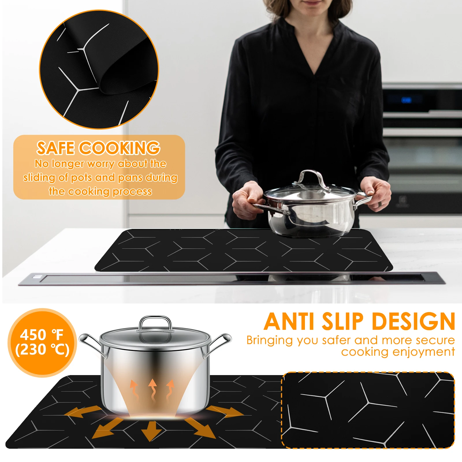 Induction Hob Protector Mat Heat Resistant Induction Cooktop Mat Nonslip Induction Cooker Cover Multifunctional Cooktop Scratch