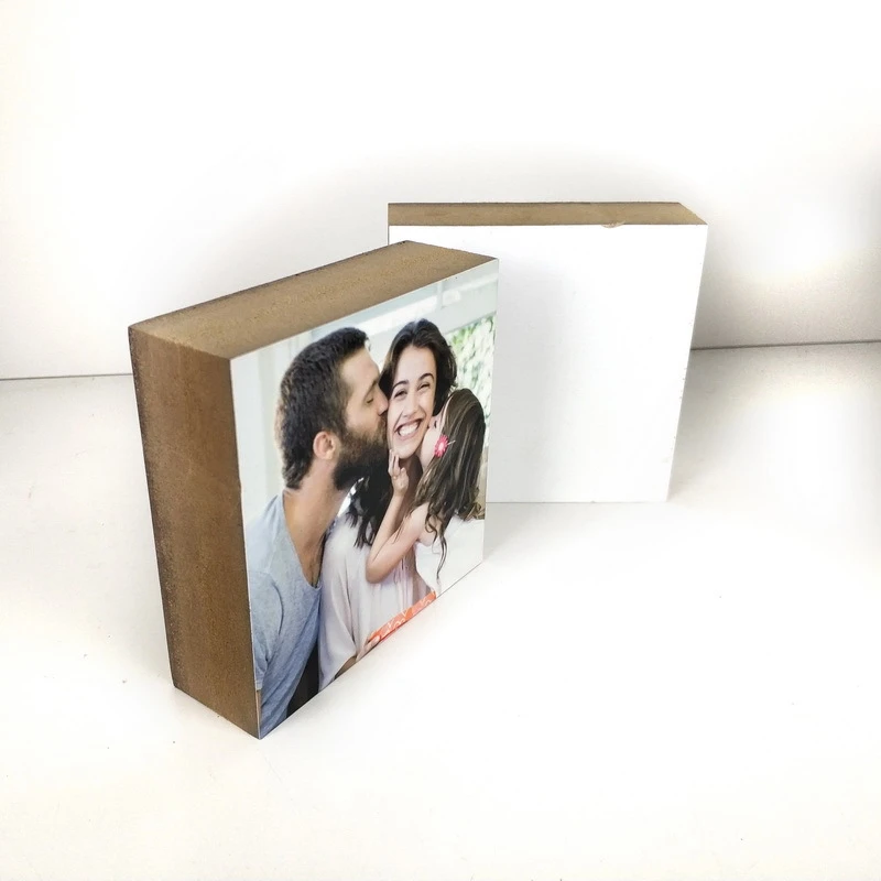 5pcs/lot Free shipping Sublimation Blanks MDF Photo Plate 95*95*30mm Tag DIY Gift Printing Sublimation Ink Transfer Print