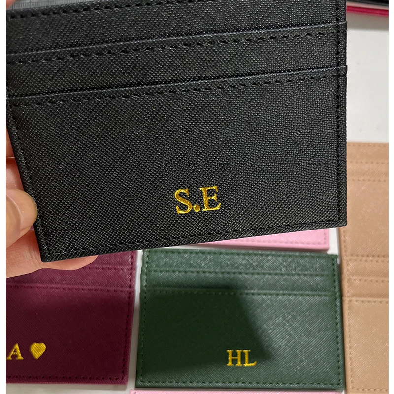 Wallet Card Holder Leather Wallet Credit Card Wallet Credit Card Holder Card Holder Card Wallet Id Card Case Business Card Holder Id Card Holder Document Card Wallet Wallet Card Bag Custom Letters Men PU Leather Credit Card Holder Personalize Initials Slim Card Wallet Monogram Name Case Women DIY Present