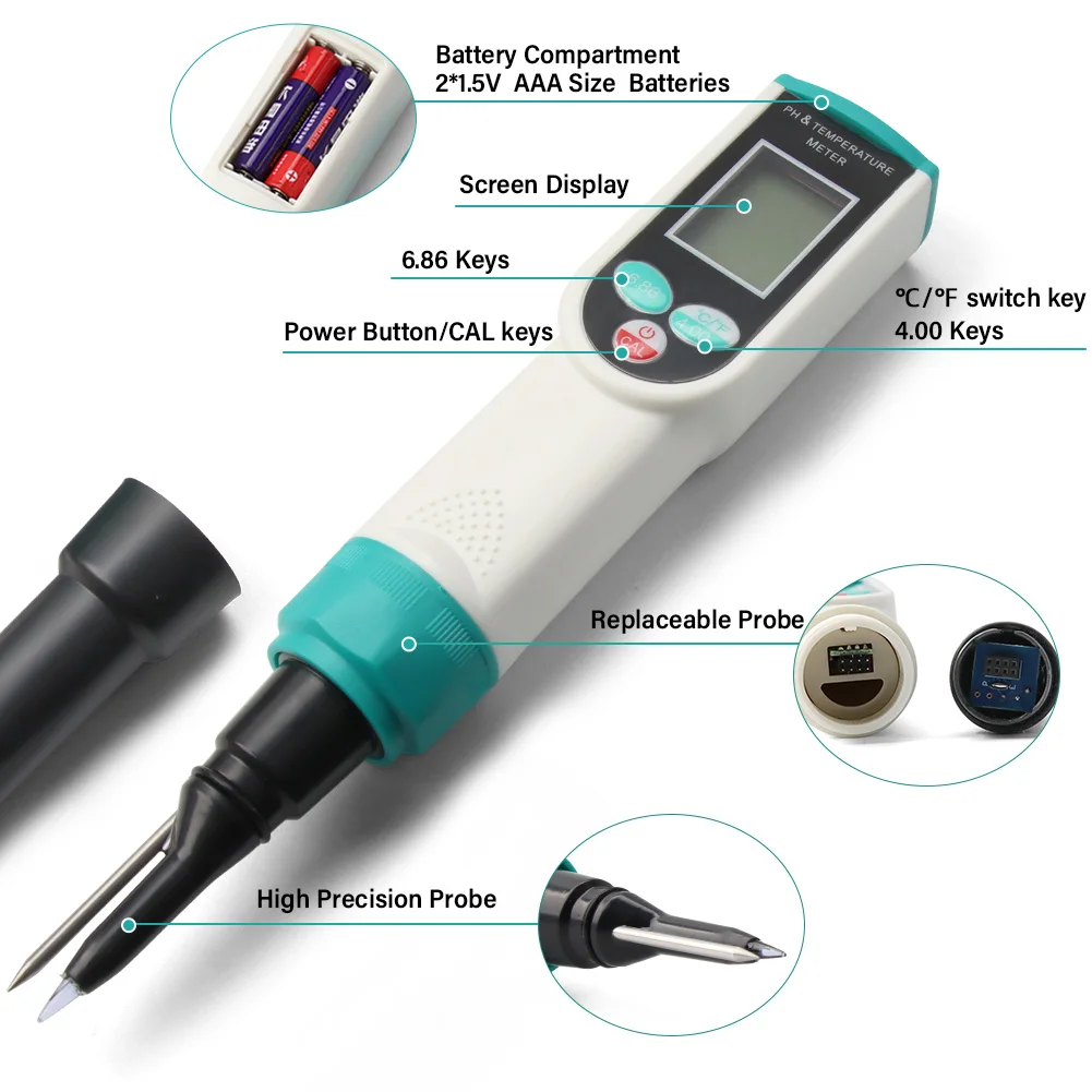 Yieryi Professionelle Wein Alkohol Refraktometer PH Meter Boden pH Tester Wein Konzentration Detektor Boden Säure Analysator Monitor – Detail 5