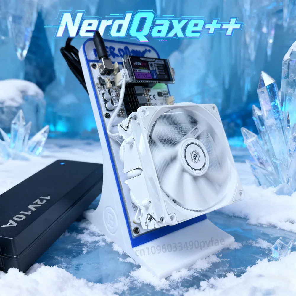 Nuevo Arraive NerdQaxe ++ 4.8TH/s 78w gratis BTC moneda conmemorativa regalo Asic Chip blanco Solo BTC minero con PSU Btc máquina de minería