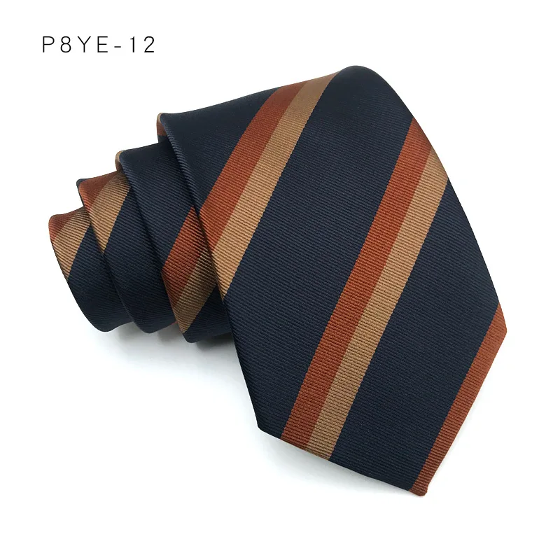 Luxus 8CM Herren Krawatte Gestreiften Streifen Krawatten Für Mann Bräutigam Trauzeuge Jacquard Gewebt Krawatte Formale Business Party Zubehör – Detail 15