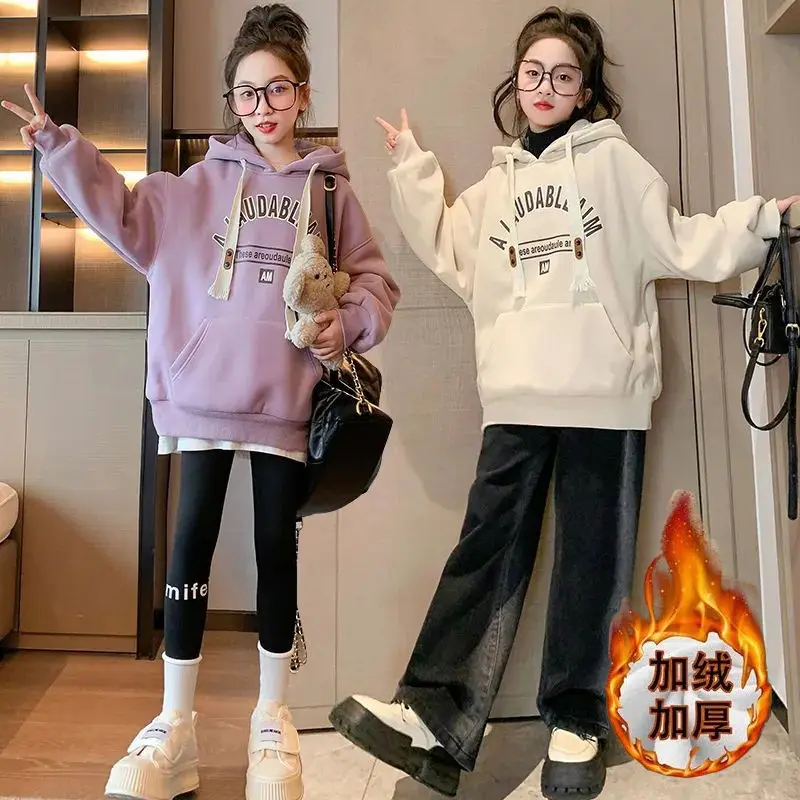 

Girls' internet red sweater with plush and thickened autumn and winter clothing Korean version fashionable and warm top for you