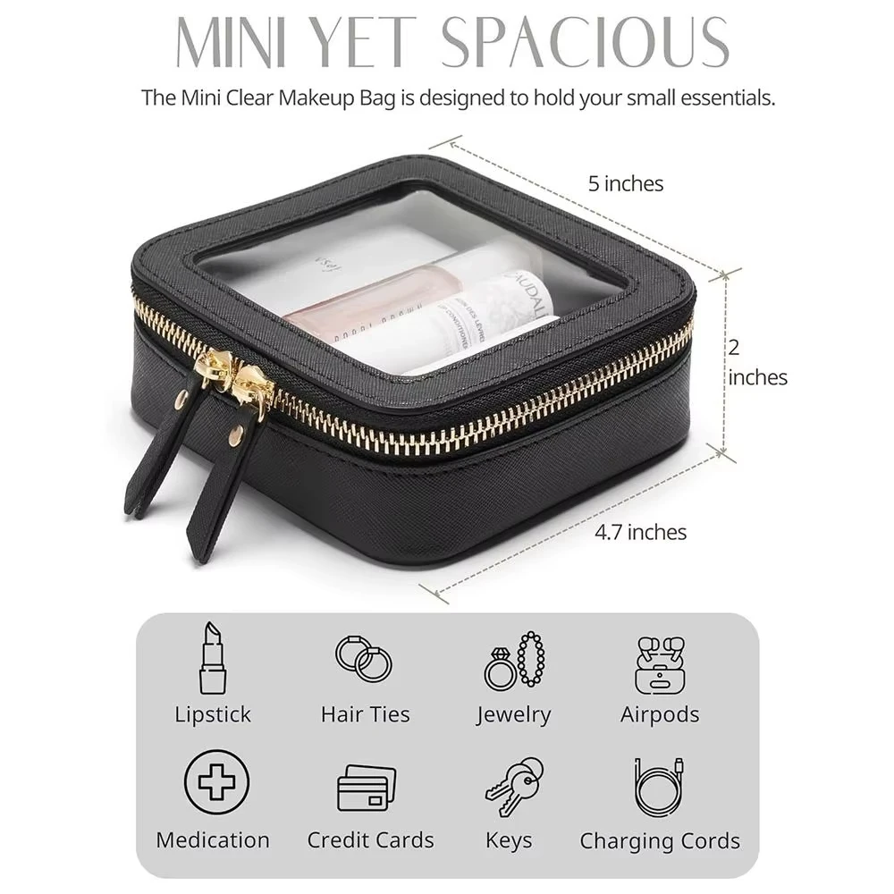 Travel Toiletries Bag Women Transparent Makeup Bags Cosmetic Bags with Zipper Waterproof Wash Bag Large Makeup Bag for Women 3
