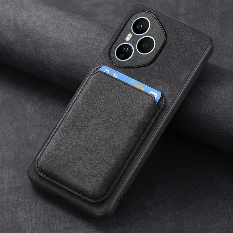 Luxury Leather Magnetic Wallet Case with Detachable Card Slot Cover