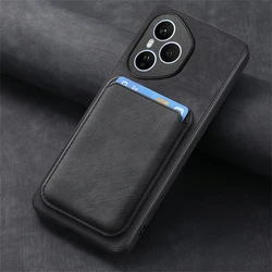 Luxury Leather Magnetic Wallet Case with Detachable Card Slot Cover - Honor 400 Lite (D12 - Black)