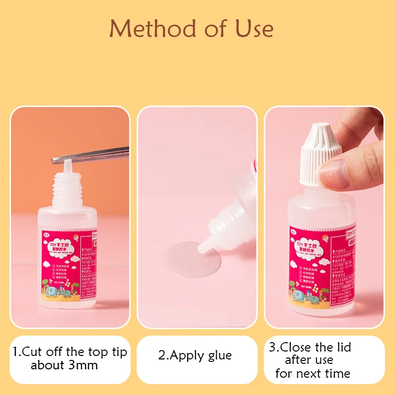 50g Instant Adhesive DIY Handmade Glue Clear Liquid Alcohol Glue for Paper Plastic Quick-drying Non-toxic