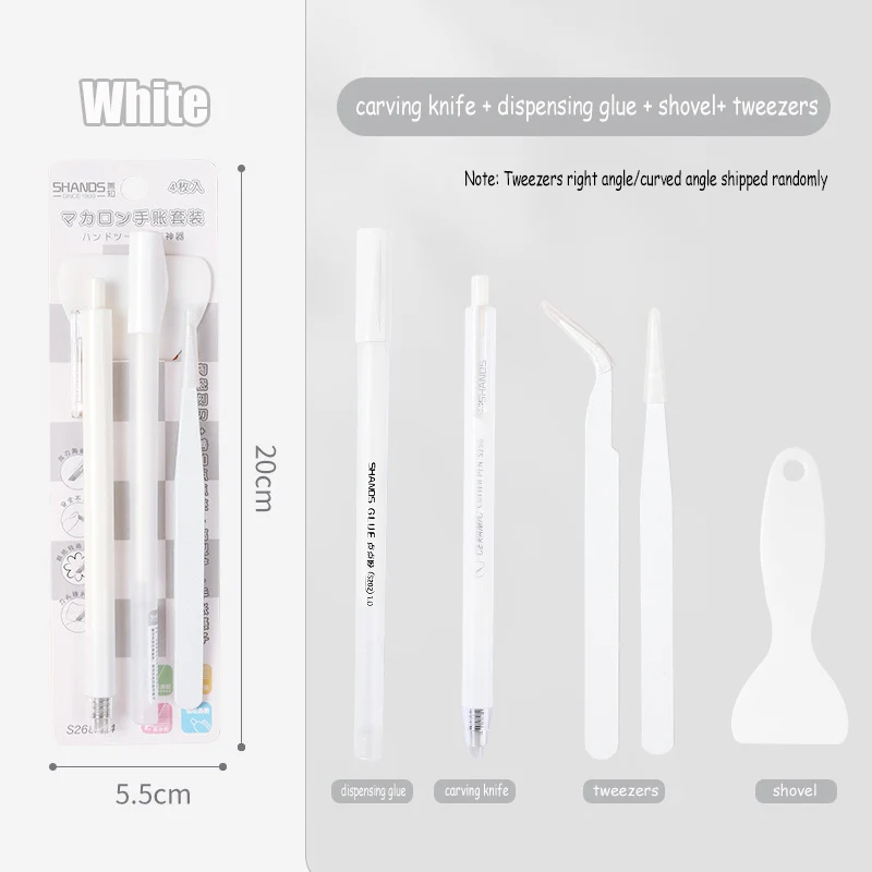 JIANWU 4 Pcs Cute Journal Tools Stationery Set Creative Dot