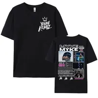 Rapper Myke Towers Graphic Printed T-shirts for Men Harajuku Hip Hop Oversized T Shirt Unisex Summer Cotton Short Sleeve T-shirt 2