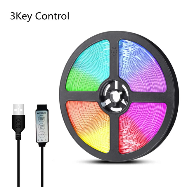 LED Strip Light Fita RGB 5050 Luces String Flexible Lamp Tape DC5V Bluetooth Infrared Control TV Backlight Home Party Decoration 5050 3keys