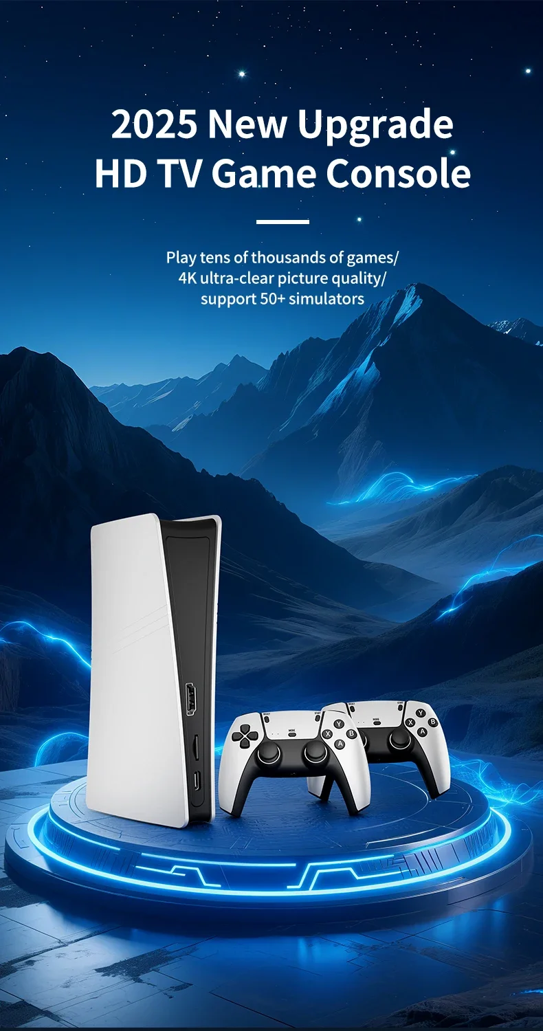 RS5 TV Game Console Dual Stick Wireless Controller Game 20000+64GB