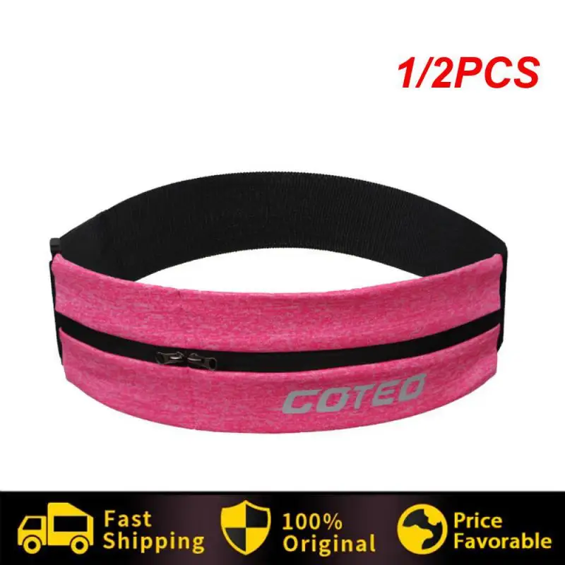 

1/2PCS Reflective Elastic Waistband Sport Bag Double Zipper Pocket Running Gym Yoga Waist Belt Pack Phone Wasit Wallet Bag