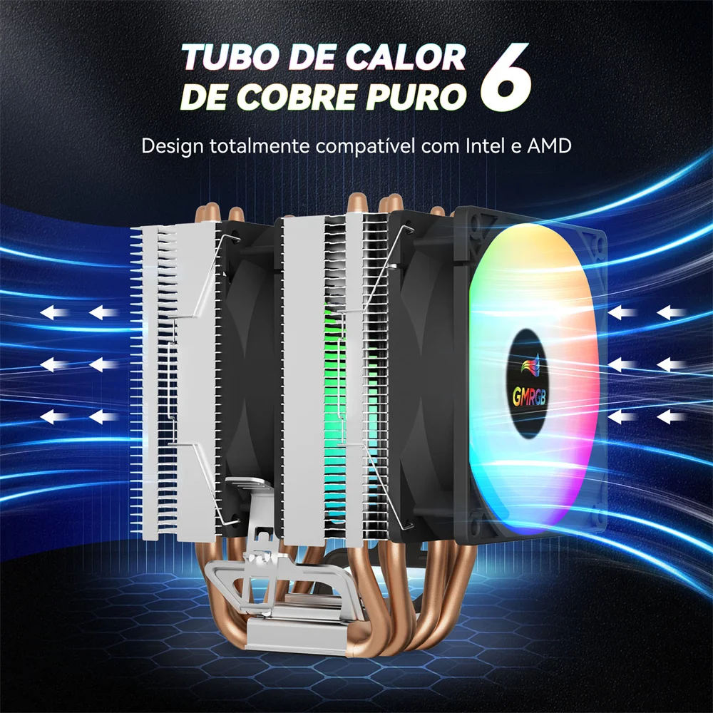 Lga 115x Lga 755 Cpu List GMRGB Heat Tube CPU Cooler Pin PWM RGB