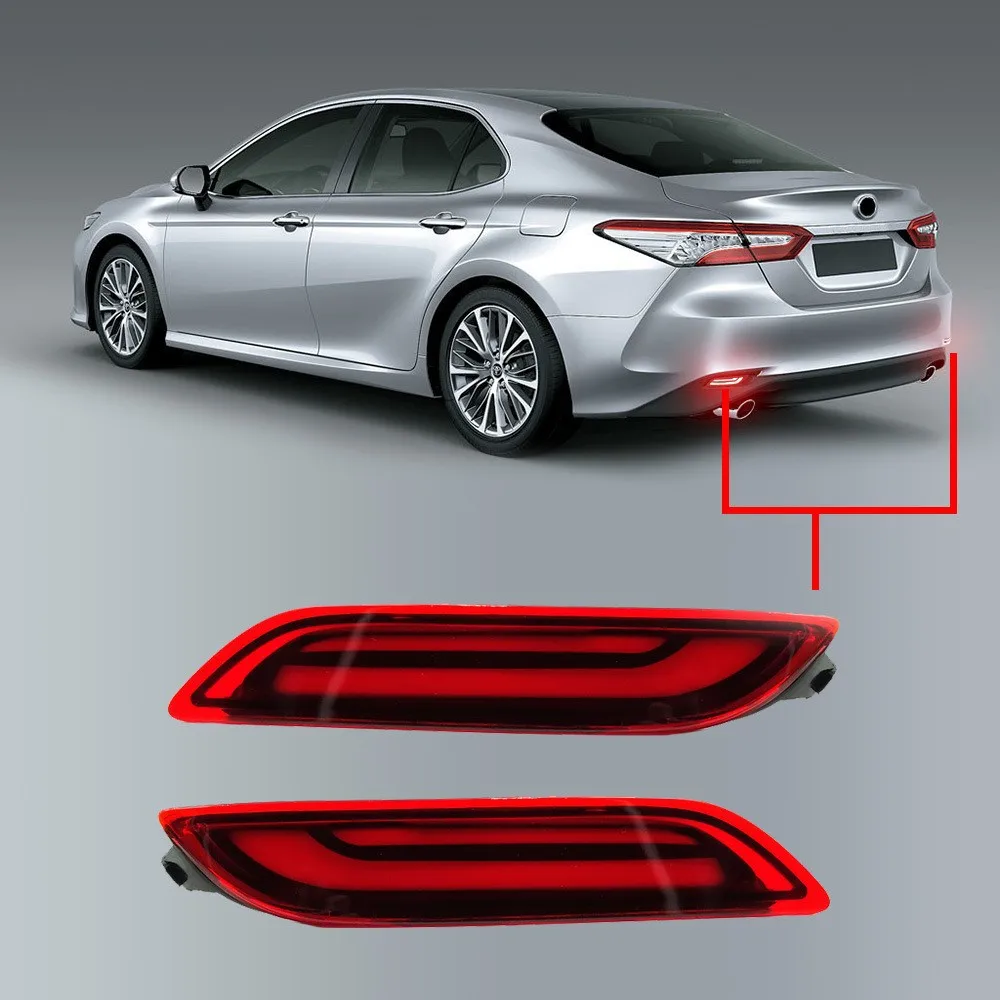 For Toyota Camry 2018-2024 2Pcs Car Led Rear Bumper Light Reflector DRL Dynamic Turn Signal Brake Flashing Lights 12V Daylights detail image 2
