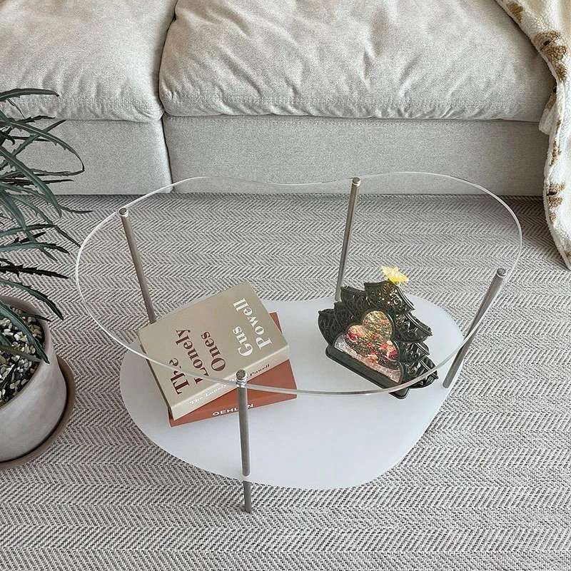 Korean Ins Style Small Apartment Multi-Layer Coffee Table Modern Minimalist Acrylic Table Transparent Side Table