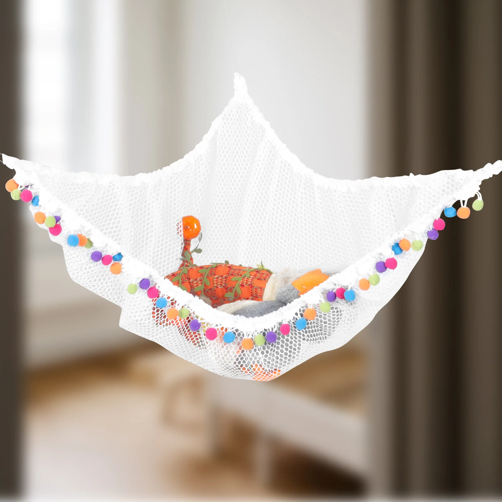 

Animal Nursery Decor for Boys Corner Sling Mesh Net Toy Filling Hammock Fabric Toys Holder Wall Hanging