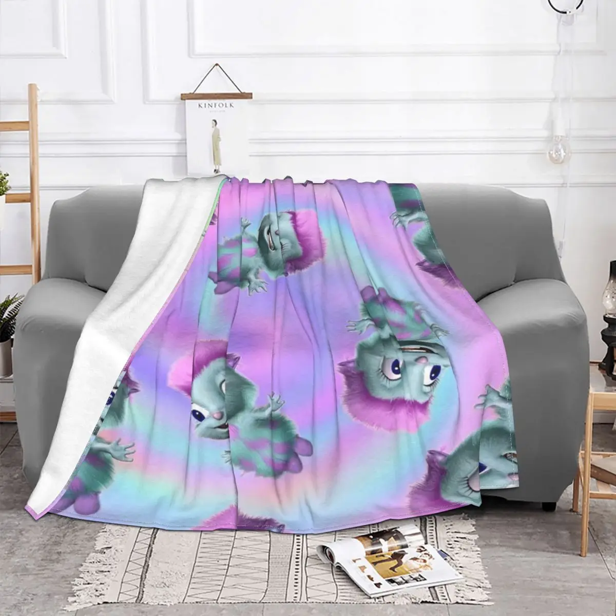 

Bibble Colorful Blanket Flannel Spring/Autumn Cute Cartoon Breathable Lightweight Throw Blankets for Bed Office Bedspreads