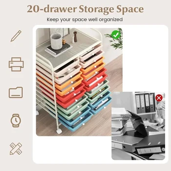 20-Drawer Rolling Organizer Storage Cart 4