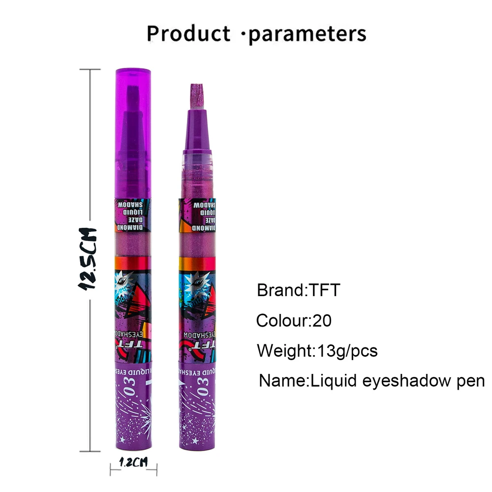 Glitzernder Lidschatten Stift Liquid Highlighter Wischfest Glanz_voghion.com