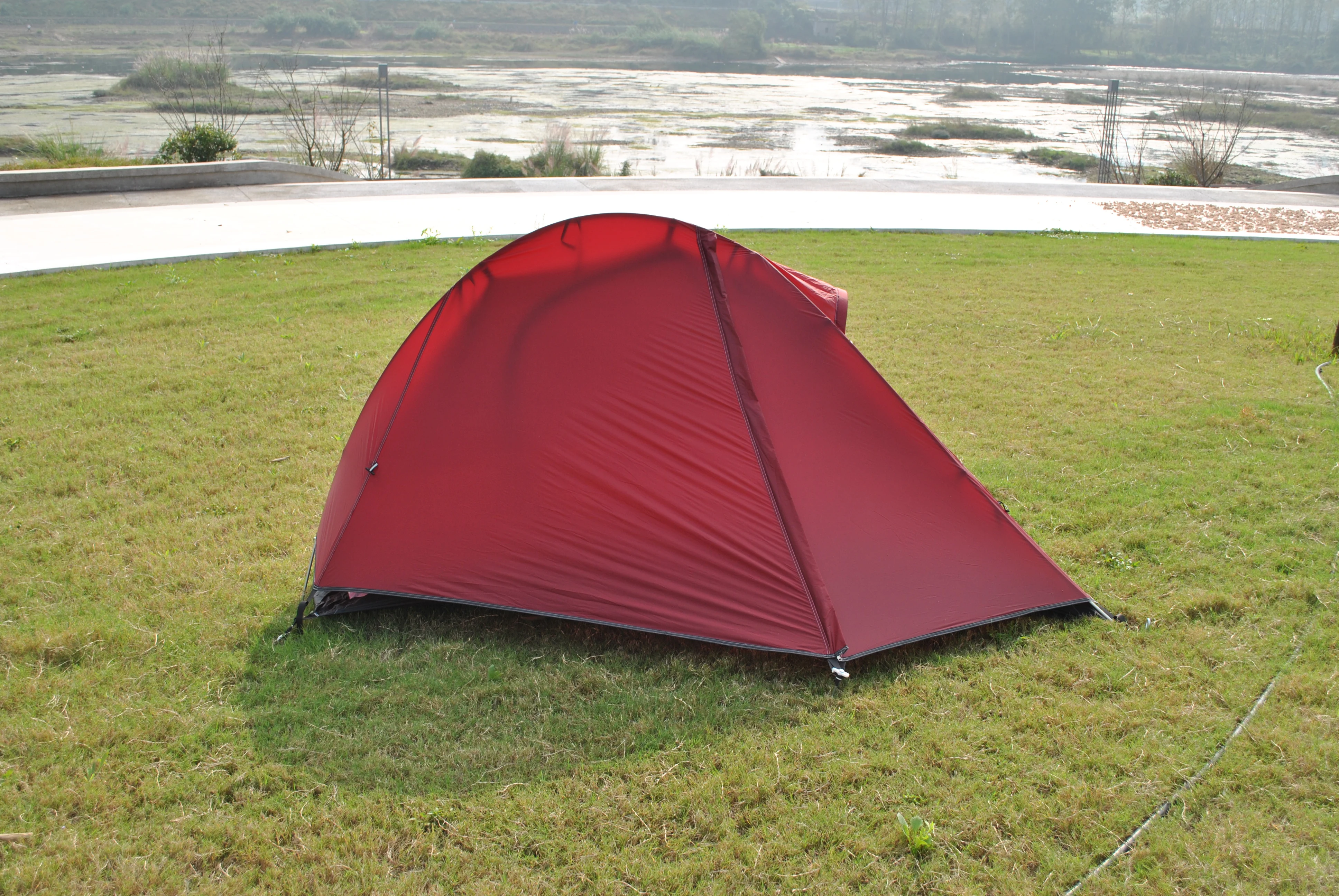 20D Ultralight Backpacking Tent 1 Person Outdoor Camping with Aluminum Pegs Reflective Rope Carry Bag Included