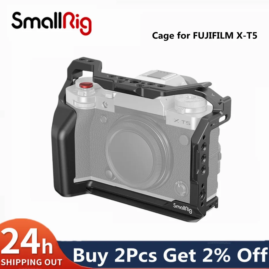 Smallrig X-T5 Gabbia Per Fotocamera Per Fujifilm Aluminium Camera Rig Per Fujifilm Xt5 Built-In Nato Rails Piastra A Sgancio Rapido Per Arca