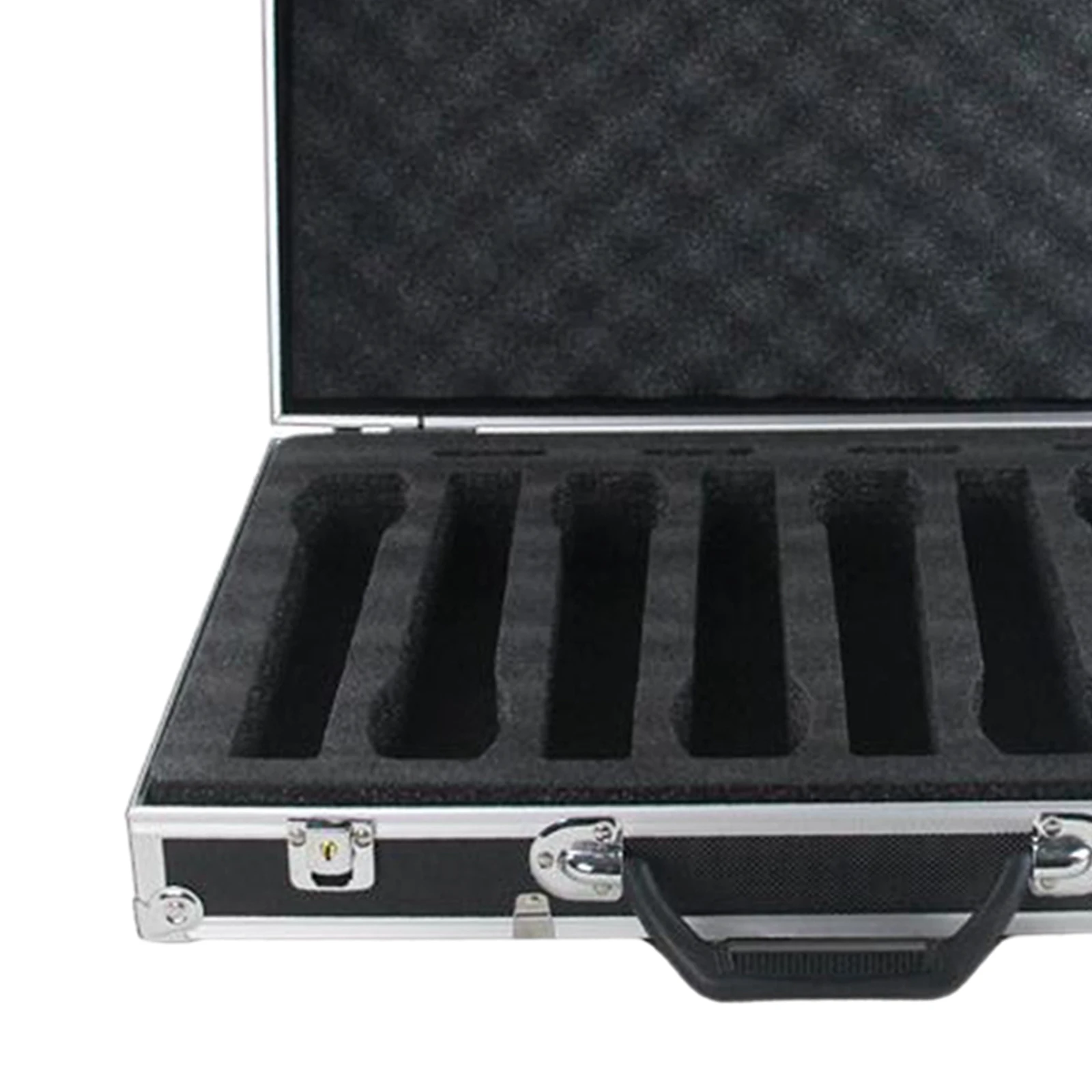 Microphone Carry Case Live Broadcast Stage Impact Resistant Chat Room with Sponge Lining Instrument Storage Case Mic Storage Box