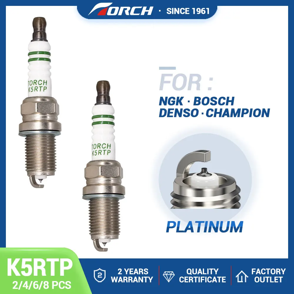 

2-8PCS Replace for Denso 4503 PK16TT for 7090 BKR5EGP Spark Plugs Torch K5RTP High Performance Platinum Car Candles Power