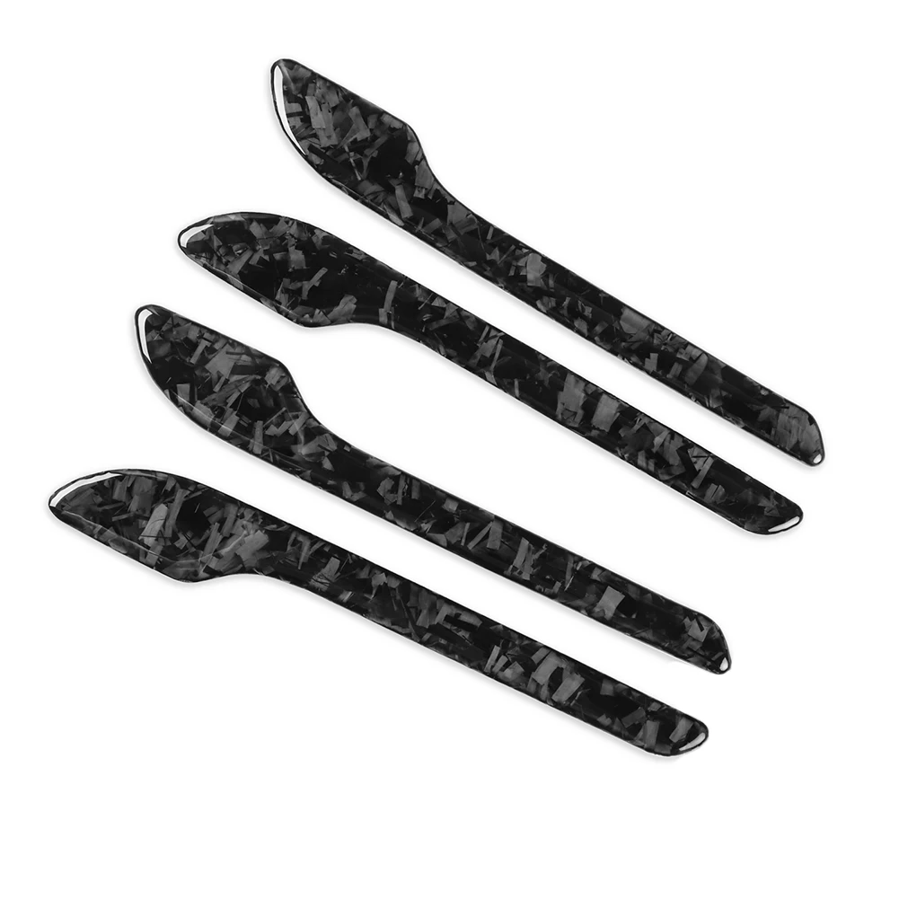 

Car Door Handle Cover For Tesla Model 3 Y Forged Carbon Fiber Exterior Accessories Window Lift Switch Decorative Sticker